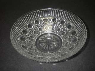 Federal Glass WINDSOR Clear Round Bowl 7.5 Button & Cane design 