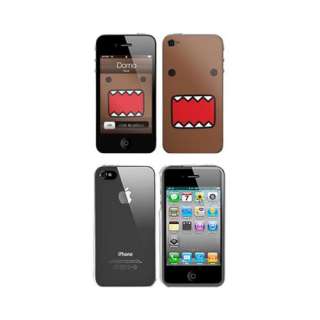   ITEM BUNDLE MUSIC SKINS DOMO FACE & CLEAR HARD THIN CASE FOR IPHONE 4