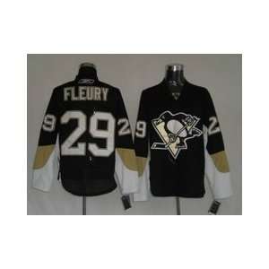  Fleury #29 NHL Pittsburgh Penguins Black/white Hockey Jersey 