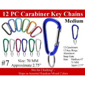   No.7 70 mm Aluminum Snap Link Carabiners w Key Ring