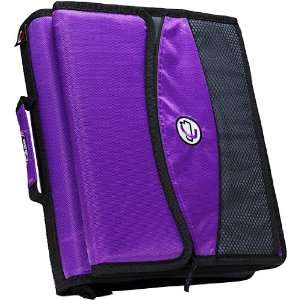 Case it 2 Inch D Ring Zipper Binder with Removable Tab File, Purple (D 