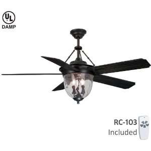   Knightsbridge Aged Bronze Outdoor 52 Ceiling Fan with Remote Control