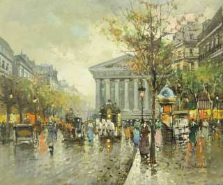 Pintura a óleo de París de la iglesia de Antoine Blanchard Madeleine