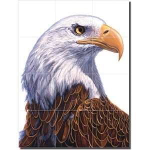 Bald Eagle by Jack White   Artwork On Tile Ceramic Mural 17 x 12.75 