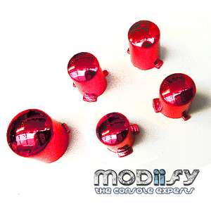Custom Xbox 360 Controller Buttons ABXY Guide Mod Kit (Red Chrome 