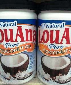   ALL NATURAL PURE COCONUT OIL 2 PACK 31.5 FL OZ COOKING FRYING LOU ANA