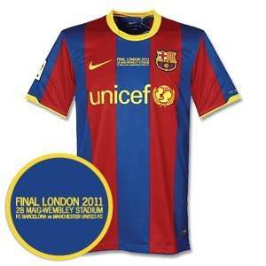  10 11 Barcelona Home Jersey + 2011 Champions League Final 