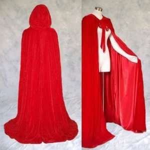  Lined Red Velvet Cloak   Medieval Renaissance Victorian 