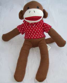 Dan Dee Plush Brown Sock Monkey Red/White Sweater 17 Collectors 