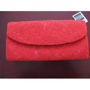  Ruby Red Sequined Clutch Purse 