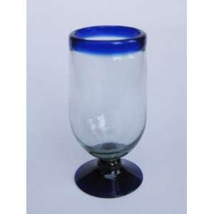  Cobalt Blue Rim tall water goblets (set of 6)   FREE 