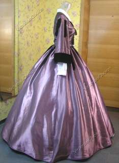 Civil War Victorian Satin Ball Gown Day Dress 151 M  