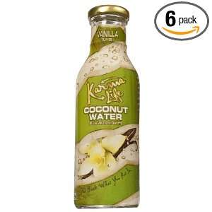 KarmaLife Coconut Water, Vanilla, 12 Oz Glass Bottles (Pack of 6 