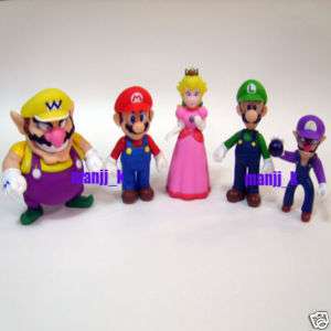 Super Mario Figure Mario,Luigi,Waluigi,Wario,Princess  