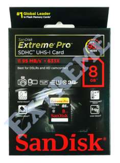   8G Extreme Pro SD SDHC Flash Memory Card 95MB/s 633X UHS 1 R  