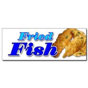 48 FRIED FISH DECAL sticker fry fish deep seafood sea food fresh 