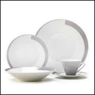 40 Pc**CONTEMP TUXEDO STRIPE DINNERWARE SET**SERVES 8  