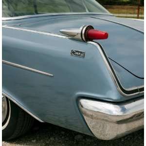 Detail of a historic car on the lot of Country Classic Cars in 