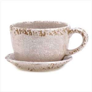  Teatime Teacup Crackle Glaze Planter Patio, Lawn & Garden