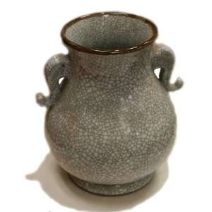   Chinese Hand Cast Porcelain Vase with Crackle finish