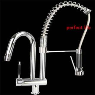 double Kitchen pull out mixer tap faucet for two basins jn 8525B 