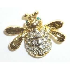  Tiny Goldplated & Crystal Bee Tac Pin Jewelry