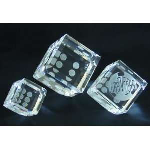  Crystal Dice, 1 side blank Ornament   Small