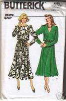 Easy Butterick Flared Pullover Dress Pattern 4353 14 18  