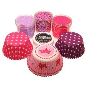 Princess Cupcake Kit by Crispie Sweets   Sprinkles and Baking Cups Set 