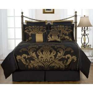    12Pcs King Charity Gate Bed in a Bag Set Black