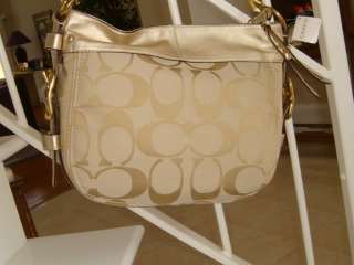 Brand New Coach Signature Light Khaki & Gold Bag 12657 Sold Out 