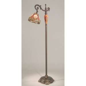  Dale Tiffany Rose Motif Art Glass Floor Lamp