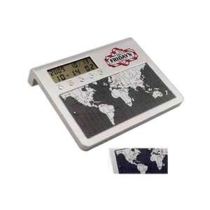  World time desk clock with local time, month, date and 