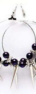 Hoops Spikes & Beads Faux Pearls Basket Ball Wives Dangling Earrings 