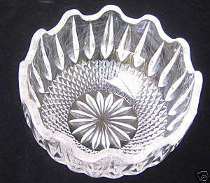 Crystal Bowl with Bright Reflections and Scalloped edge  