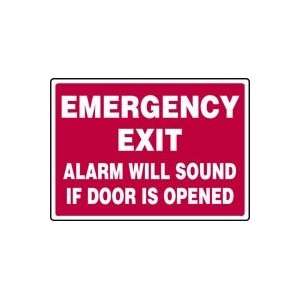  EMERGENCY EXIT ALARM WILL SOUND IF DOOR IS OPENED Sign 