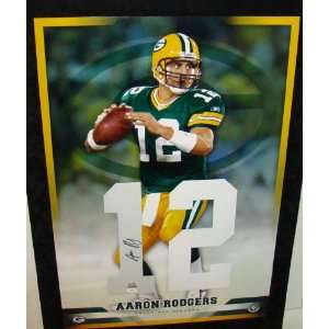 Aaron Rodgers SIGNED CUSTOM Framed NUMBERS PIECE UDA LE