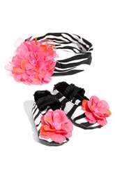 PLH Bows & Laces Animal Print Shoes & Headband Set (Infant) $32.50
