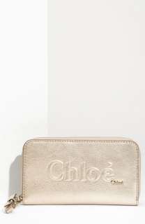 Chloé Shadow Long Metallic Leather Wallet  