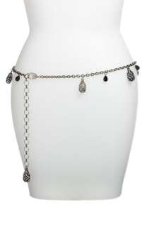 St. John Collection Crystal & Bead Chain Belt  