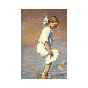  Edward Henry Potthast   Wading At The Shore Giclee Canvas 