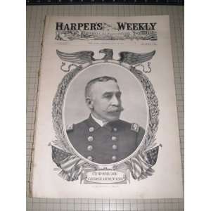 1898 Harpers Weekly Commodore George Dewey   Spanish American War 