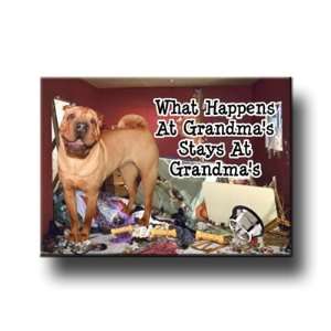 Shar Pei What Happens At Grandmas Fridge Magnet No 3 