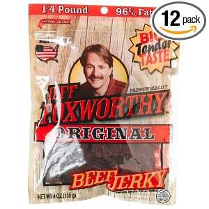Jeff Foxworthy Original Beef Jerky, 4 Ounce Tray Pack (Pack of 12 