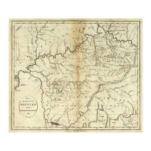 State of Kentucky, c.1796 Giclee Poster Print by John Reid, 34x30