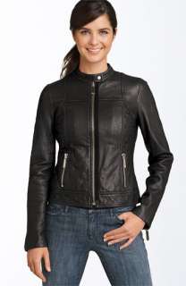 MICHAEL Michael Kors Quilted Inset Leather Scuba Jacket  