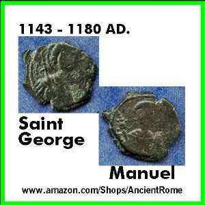  SAINT GEORGE. MANUEL. 1143 to 1180 AD. BYZANTINE COIN 