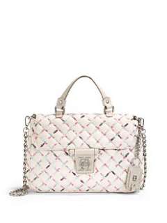 Olivia Harris   Gustavia Quilted Leather Top Handle Bag/Off White