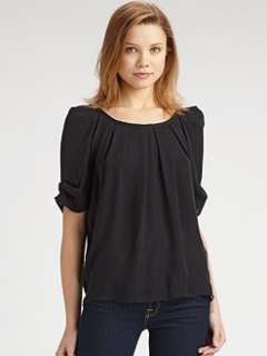 Joie   Eleanor Short Sleeve Silk Top