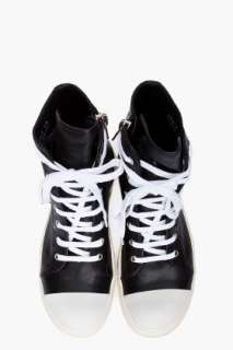 Rick Owens Black Leather Sneakers for men  